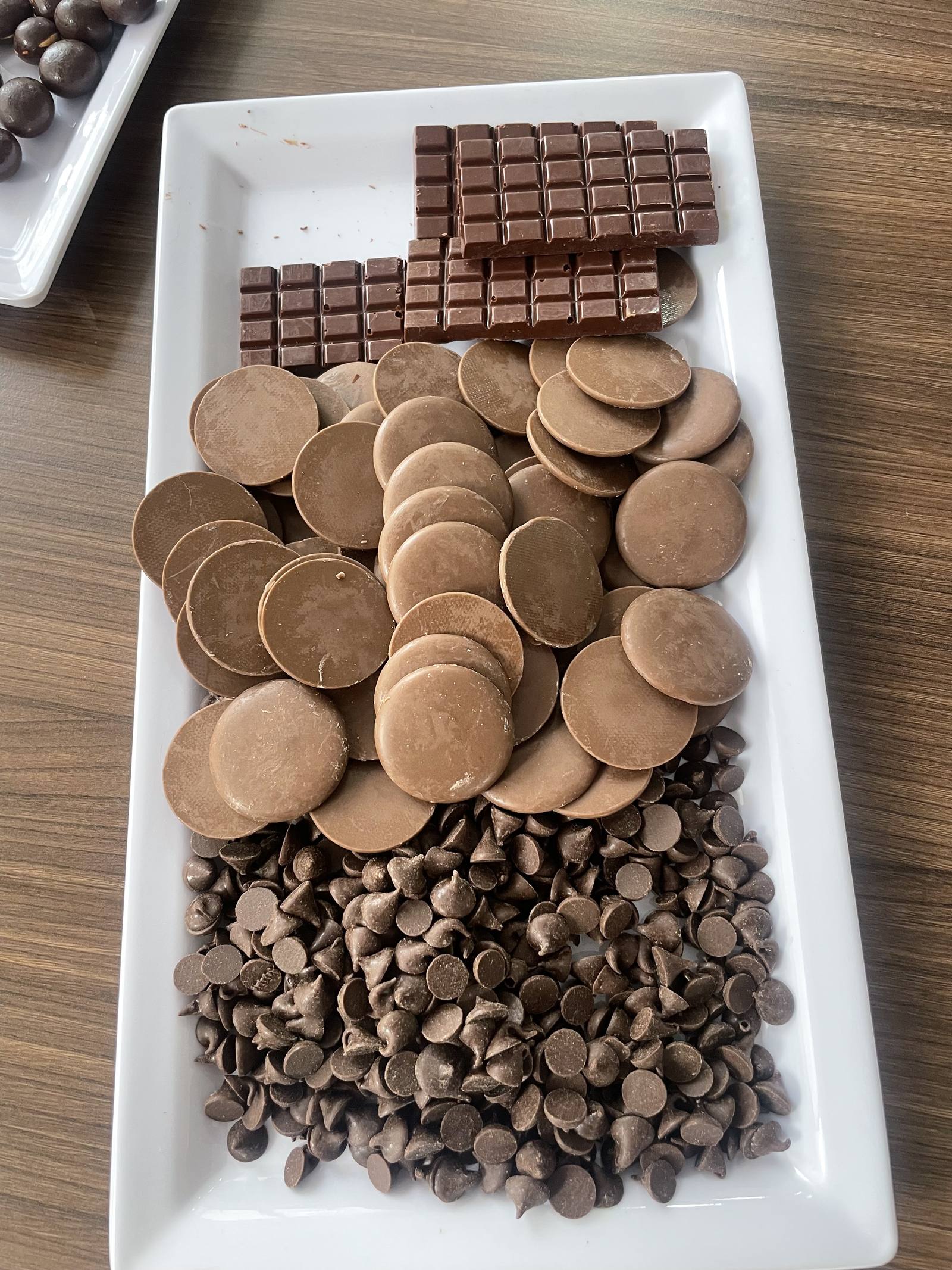 Melted couverture chocolate at the CPC plant
