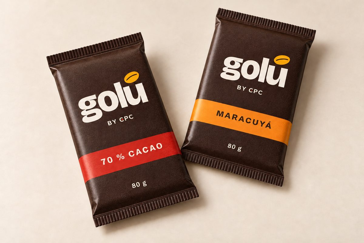 Golú 70% cacao and passion fruit bars, 80 g
